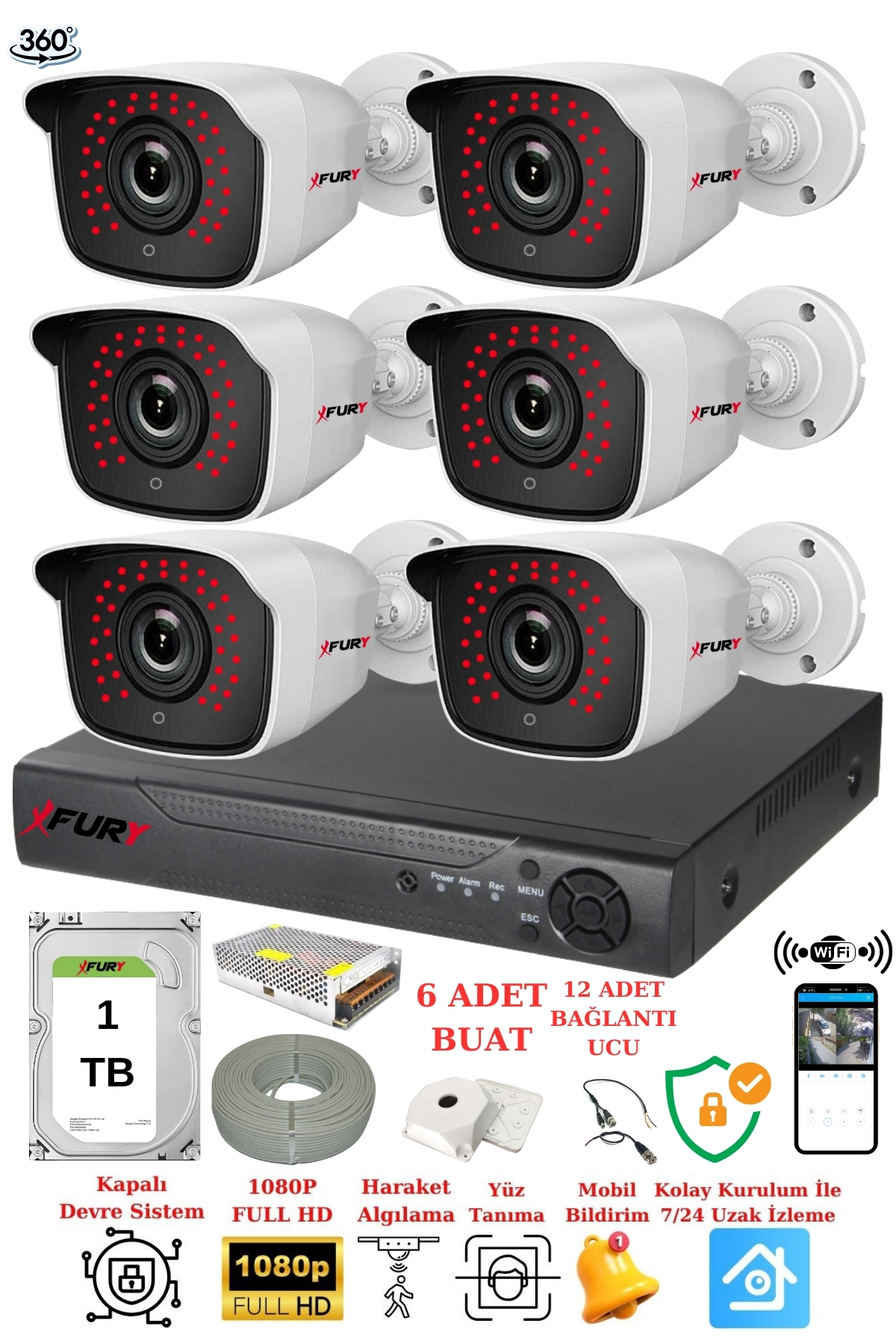 FURY%206%20Kameralı%205mp%203.6mm%20Lens%202mp%20Görüntü%2036%20Led%20Gece%20Görüşlü%20FullHd%20Güvenlik%20Kamerası%202236%201%20TB