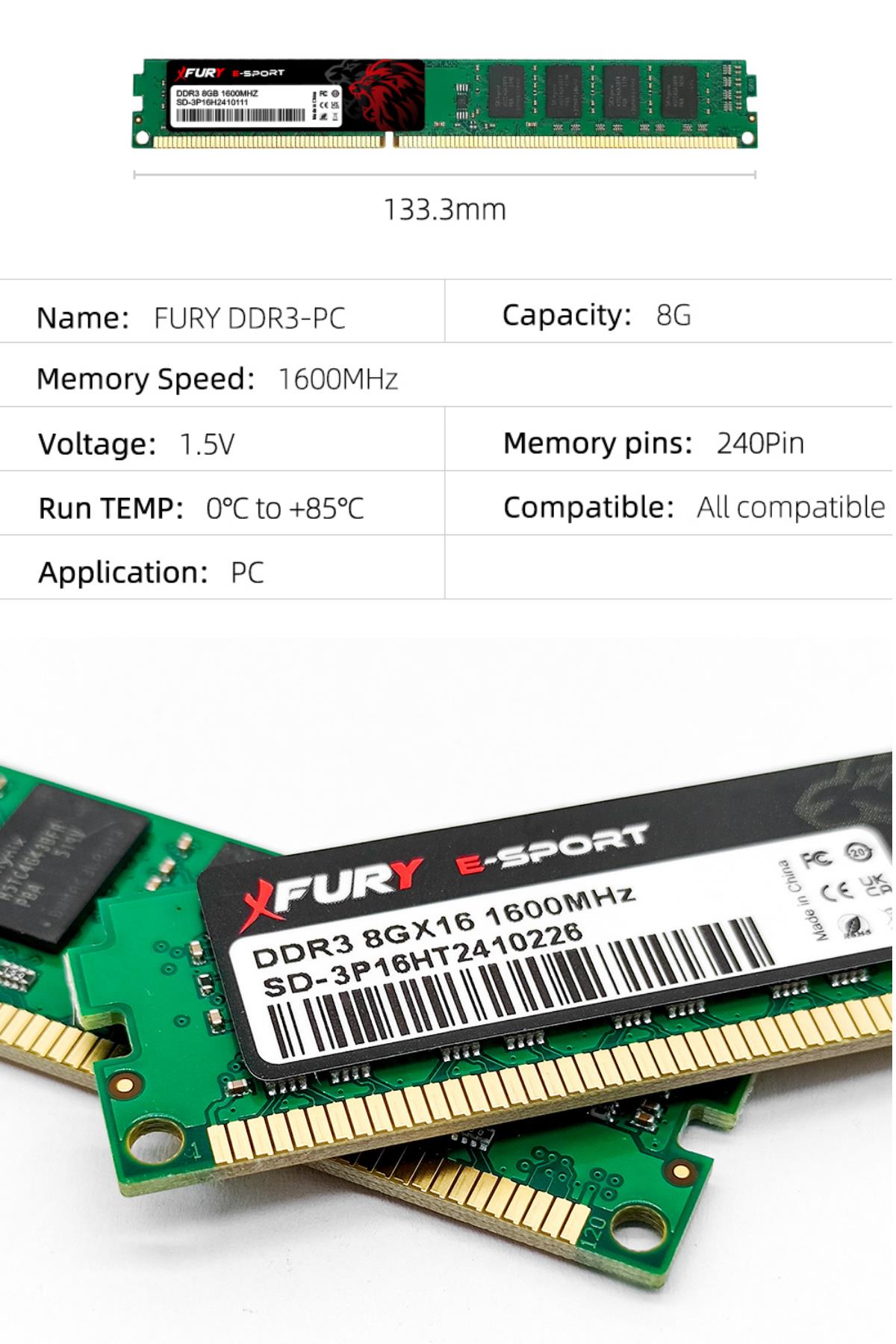 FURY%20E-SPORT%20DDR3%208Gb%201600Mhz%20Masaüstü%20Ram%20Bellek