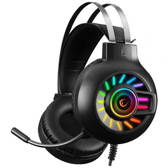 Rampage RM-K44 Zengibar 7.1 RGB Mikrofonlu Kablolu Siyah Kulak Üstü Oyuncu Kulaklığı